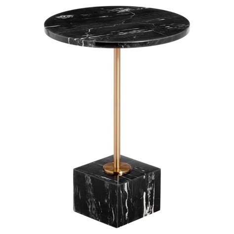 Deirdra Modern Classic Round Black Marble End Table | eBay | Marble end tables, Marble side ...