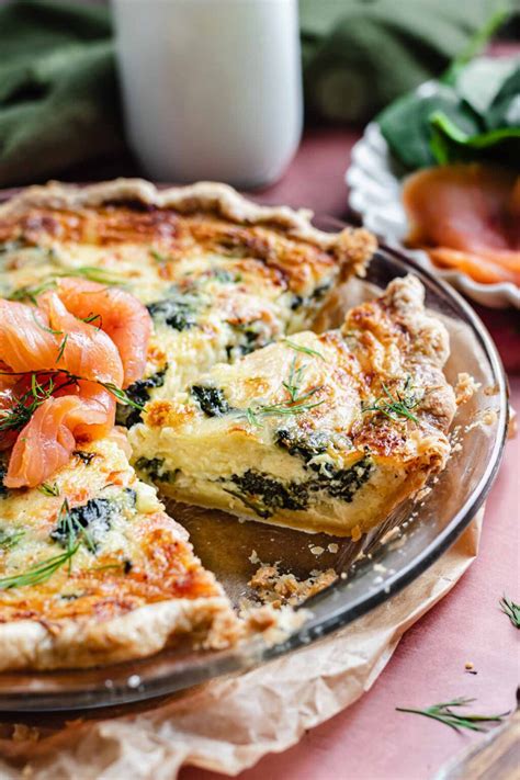 Smoked Salmon and Spinach Quiche – The Cozy Plum