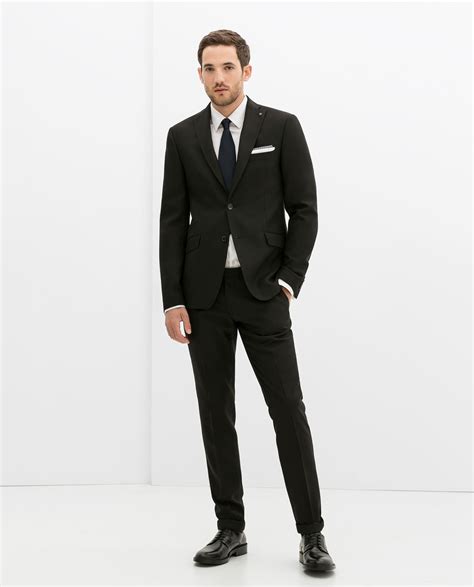 BLACK STRUCTURED WOOL SUIT - Suits - MAN | ZARA United States | Wool ...