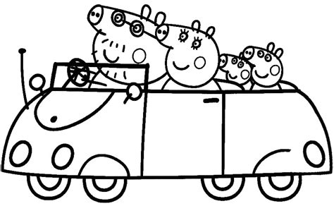 Peppa Pig Car Coloring Pages Coloring Pages