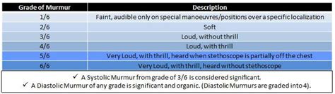 Heart Murmur Chart