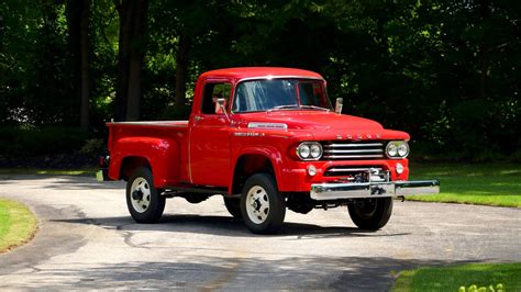 1958, Dodge, Power, Wagon, W100, Pickup, Truck, Red Wallpapers HD / Desktop and Mobile Backgrounds