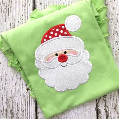 Santa Applique Embroidery Design Christmas Applique | Etsy