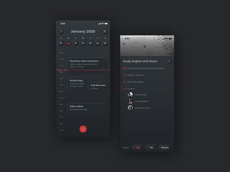 Calendar app by Darien on Dribbble