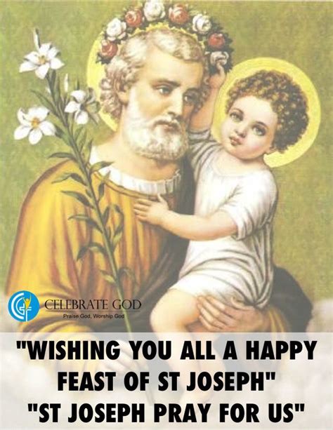 "WISHING YOU ALL A HAPPY FEAST OF ST JOSEPH" "ST JOSEPH PRAY FOR US" | Feast of st joseph, St ...