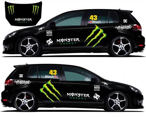 Refective Full car body decals RACING MONSTER ENERGY CAR STICKERS Monster Claw b | eBay