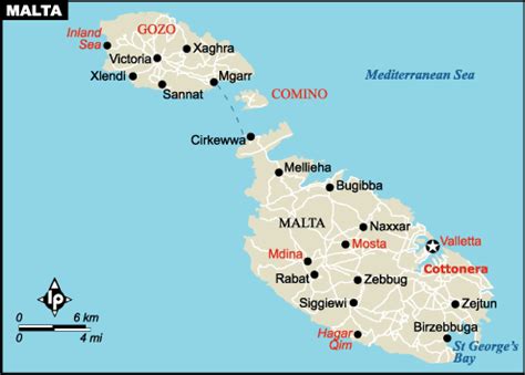 Malta map EUROPE - Country map of Malta