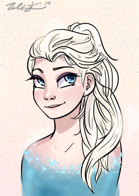 High ponytail Elsa by BubbleMonsterXI on DeviantArt Frozen Art, Elsa Frozen, Ponytail Drawing ...