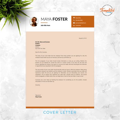 Resume Template for Ms Word (.docx) & Pages (.pages) with US Letter Size Files and A4 Size File ...