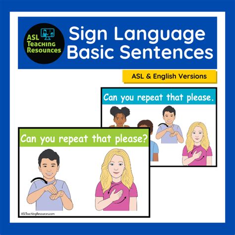 Sign Language Basic Sentences - ASL Teaching Resources