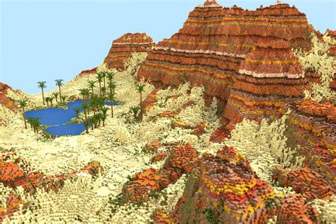 1k x 1k Terrain ┃ Mesa Biome Minecraft Map