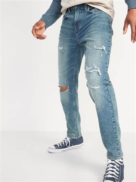 Old Navy - Athletic Taper Built-In Flex Ripped Jeans for Men