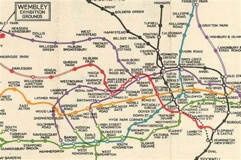 Maps London Underground Tube Plan map Vintage map Antique map Heathrow Terminal 4 Under ...