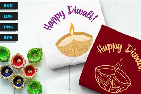 Happy Diwali with lamp - festival of lights SVG Design