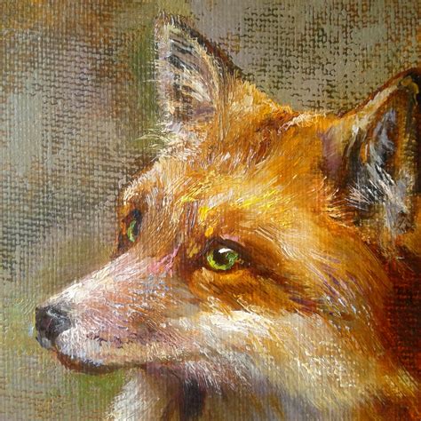 Fox. Oil painting canvas. 50x40 cm 20 x 16 inches | Etsy