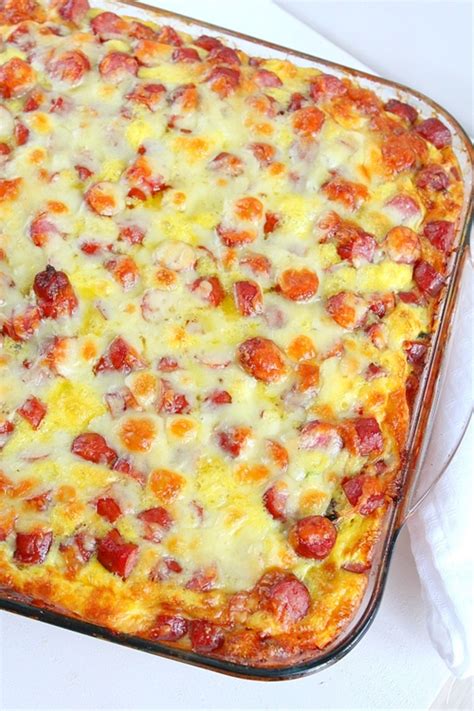 Sausage Bread Casserole with cottage cheese & eggs recipe | Chefthisup