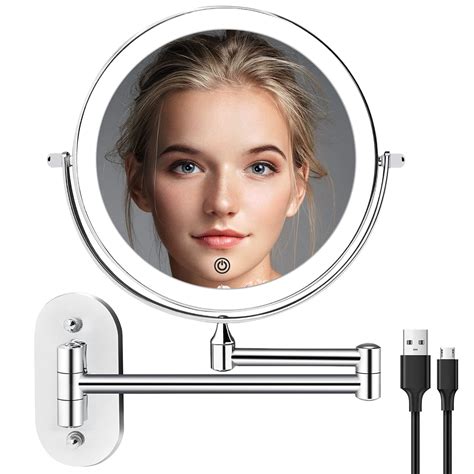 Buy Wall ed Lighted Makeup Vanity Mirror 20cm 1X/10X Magnifying Mirror ...