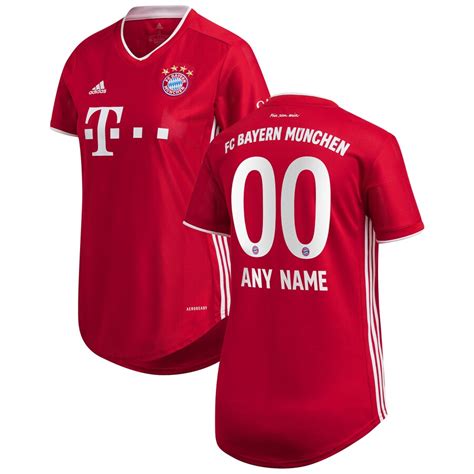 Women's adidas Red Bayern Munich 2020/21 Home Replica Custom Jersey