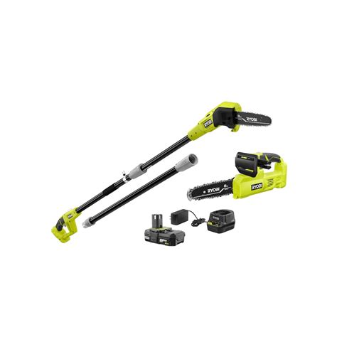 RYOBI 18V ONE+ 8-inch Pole Saw and 8 in Pruning Saw Kit with 2.0 Ah ...