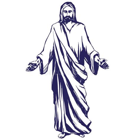 Jesus Christ, the Son of God , Symbol of Christianity Hand Drawn Vector ...