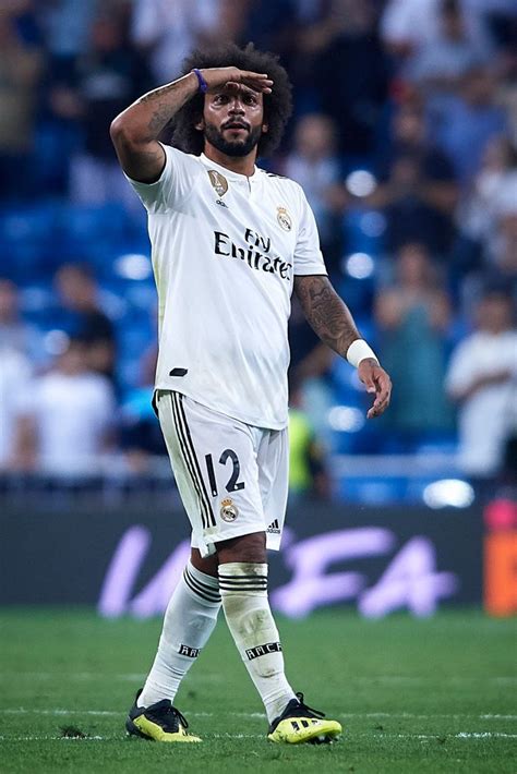 Marcelo Vieira of Real Madrid reacts after winning the Group G match ...