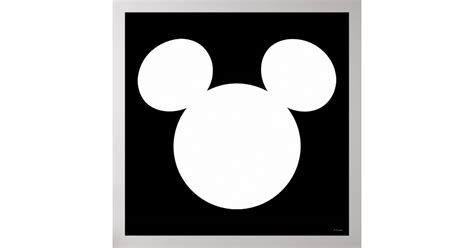 Disney Logo | White Mickey Icon Poster | Zazzle