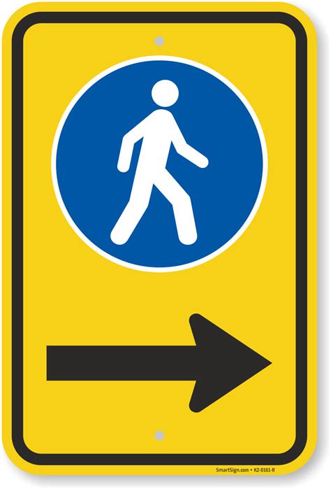 Pedestrian Crossing Sidewalk Sign With Arrow, SKU: K2-0161-R