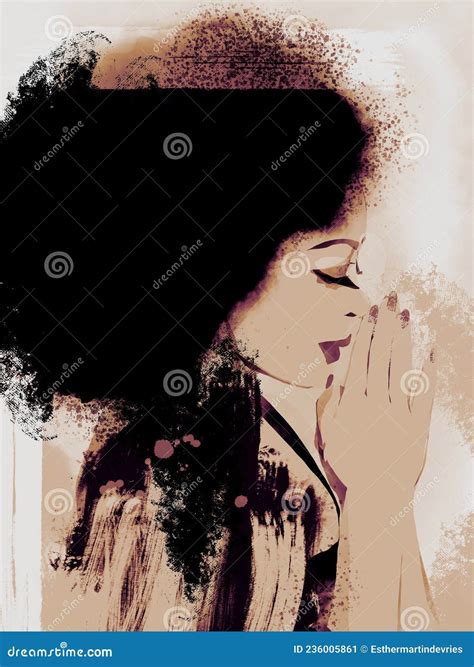 Black woman praying stock illustration. Illustration of holy - 236005861