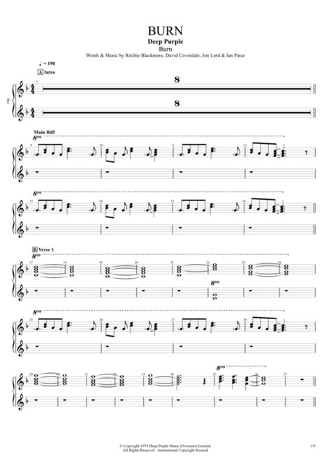 Burn Tab by Deep Purple (Guitar Pro) - Full Score | mySongBook