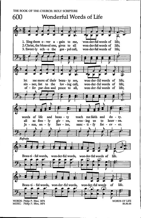 Wonderful Words of Life Digital Hymn Tune Sheet Music Key of F Late Beginner - Etsy