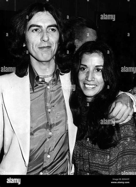 George Harrison formerly of The Beatles with wife Olivia Arias Stock ...