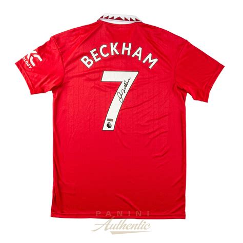 David Beckham Autographed #7 Manchester United 2022-23 Replica Home ...