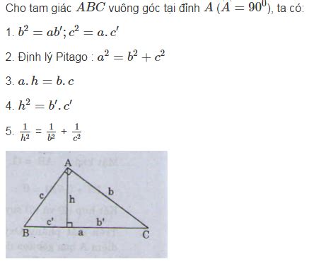 Hệ Thức Lượng Trong Tam Giác Vuông, Cân, Thường Kèm VD