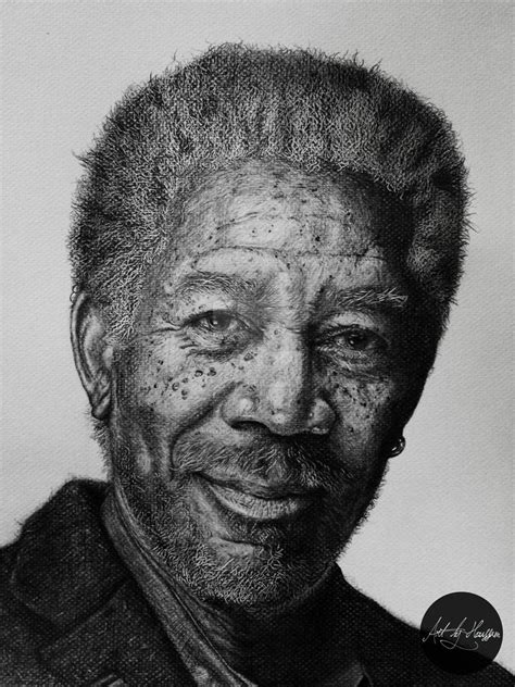 Pencil drawing of Morgan Freeman by artbyhoussam on DeviantArt