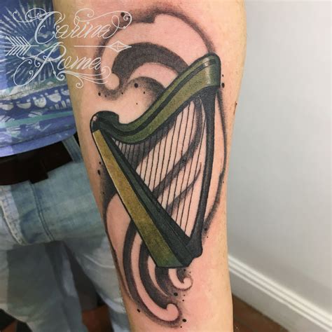 Irish harp neo-traditional tattoo by Carina Roma Home Tattoo, I Tattoo ...