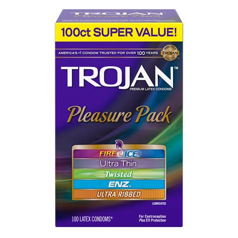 TROJAN Pleasure Variety Pack Condoms, 100 Count - Walmart.com