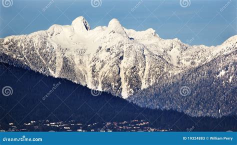 Vancouver Snowy Two Lions Mountains BC Stock Photos - Image: 19324883