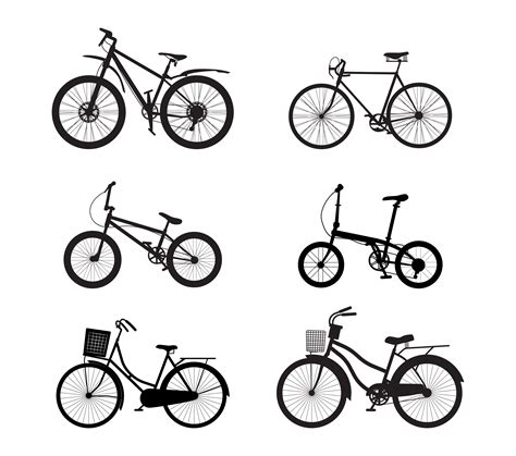 Bicycle silhouette set 1234284 Vector Art at Vecteezy