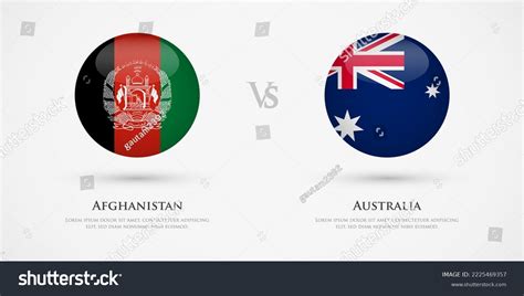 Afghanistan Vs Australia Country Flags Template Stock Vector (Royalty ...