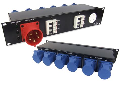 19 inch Rack Mount 3U Mains Distribution Unit 32Amp 3P+N+E 400v | Distribution Zone