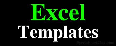 Free Microsoft Excel Templates