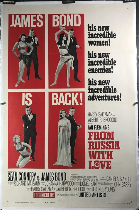 FROM RUSSIA WITH LOVE, Original Sean Connery Vintage Movie Poster ...