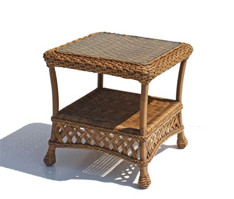 Outdoor Wicker End Table - Montauk Natural | Wicker Paradise