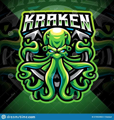 Kraken Octopus Esport Mascot Logo Design Stock Vector - Illustration of ...