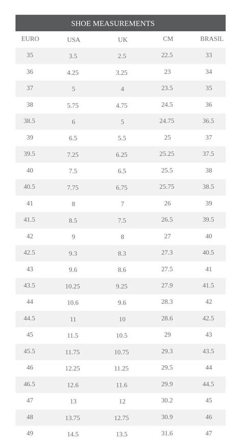 Shoe Size Guide – The Cycling Fix