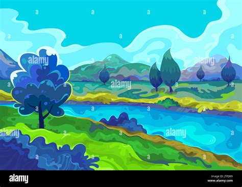 Landscape, Vector illustration Stock Vector Image & Art - Alamy