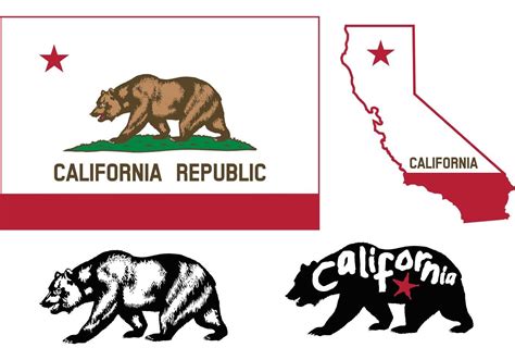 California Bear Flag Vectors | California bear, Flag vector, California