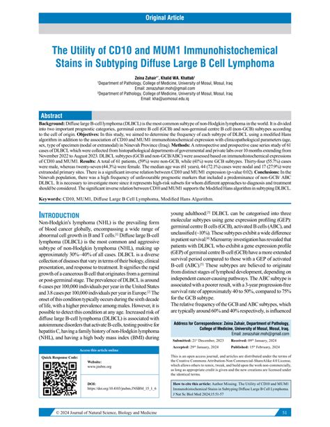 (PDF) The Utility of CD10 and MUM1 Immunohistochemical Stains in ...