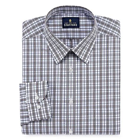 Stafford Mens Wrinkle Free Stain Resistant Stretch Dress Shirt