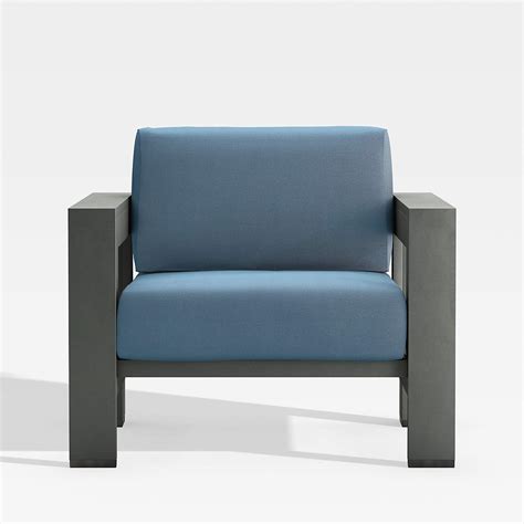 Walker Metal Outdoor Patio Lounge Chair with Sapphire Sunbrella ...